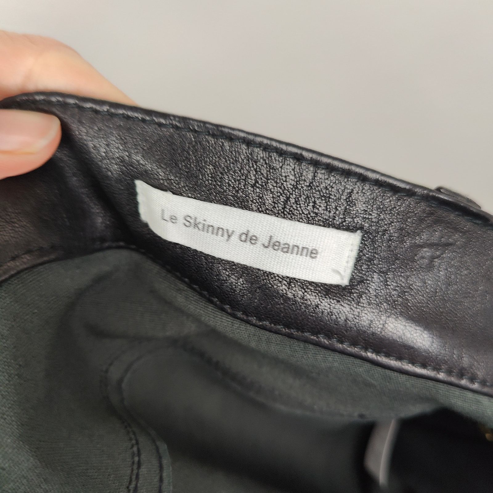 Frame Frame Le Skinny de Jeanne Lamb Leather Jeans Womens 26 Black Size 26" / US 2 / IT 38 - 7 Thumbnail