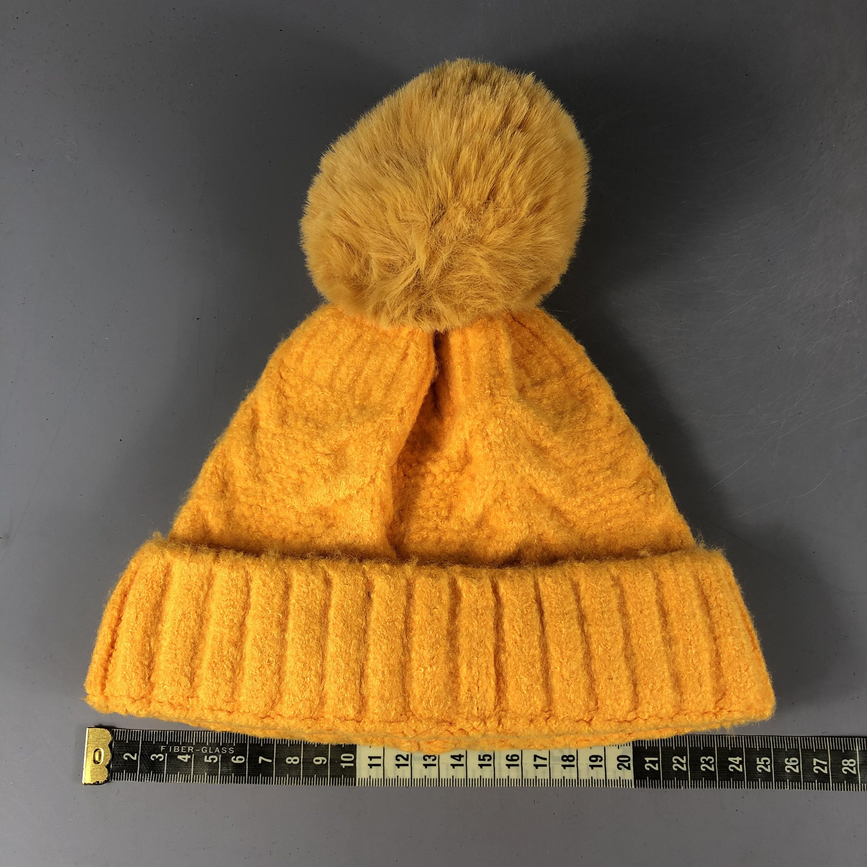 Vintage Unknown Yellow Bobble Ribbed Knit Beanie Snow Hat -D820 Size ONE SIZE - 3 Thumbnail