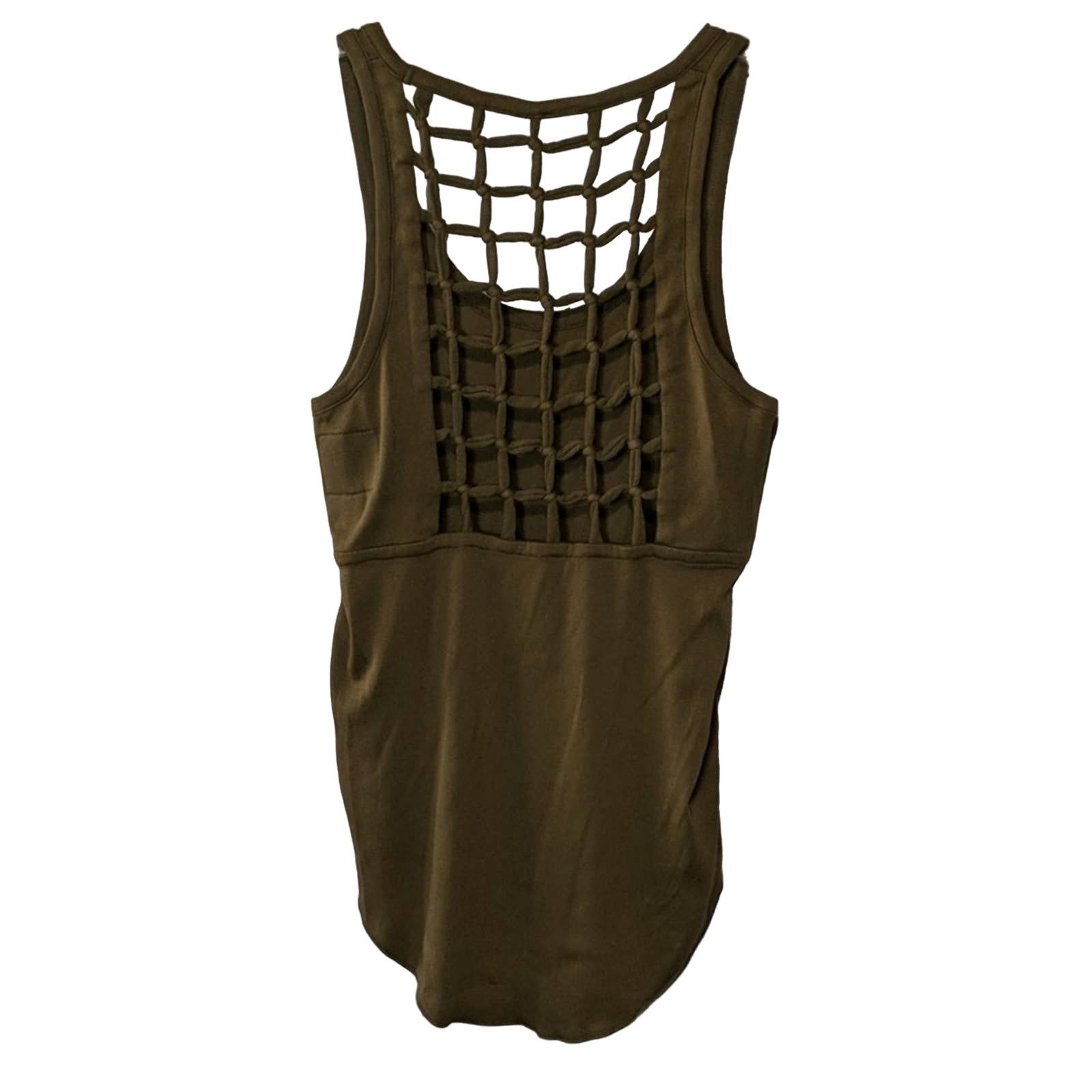 Chaser Brand CHASER Olive Green Lattice Open Back Tank Medium Size M / US 6-8 / IT 42-44 - 2 Thumbnail