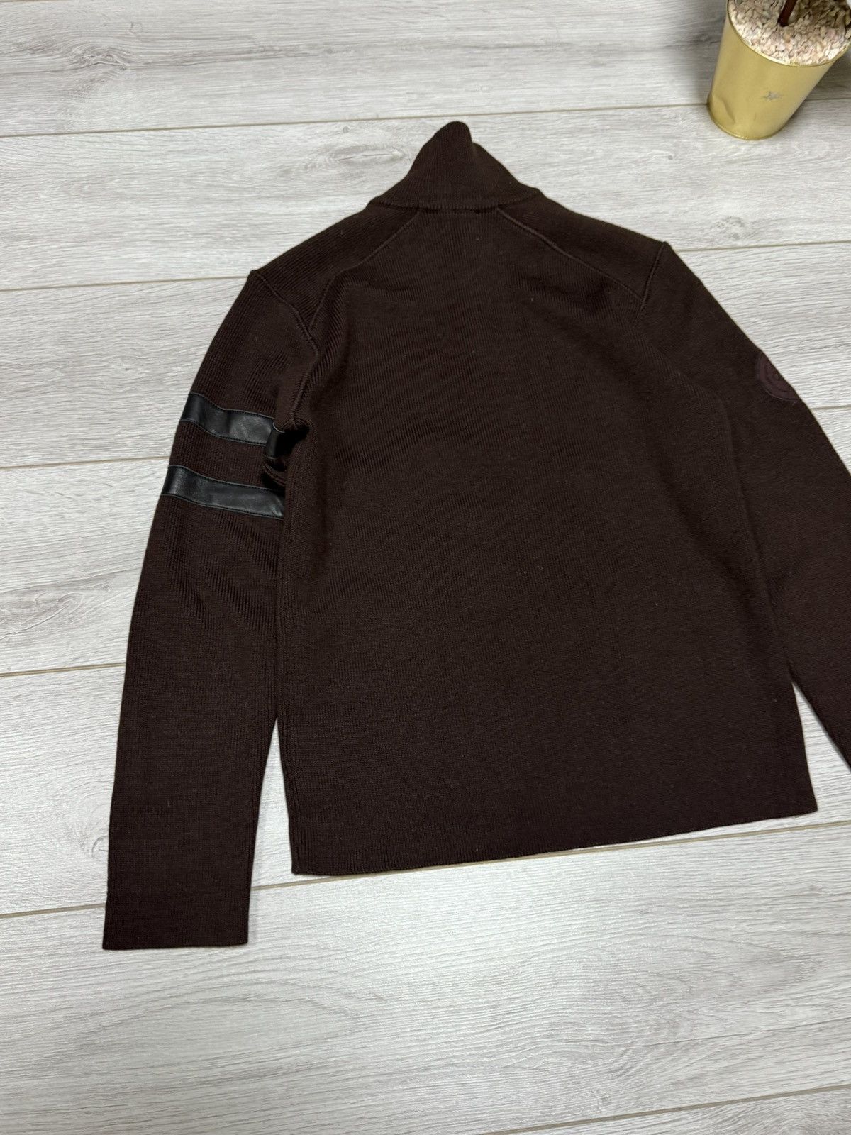 Versace Jeans Couture Versace wool quarter zip leather big logo jumper 1/4 Size US M / EU 48-50 / 2 - 9 Thumbnail