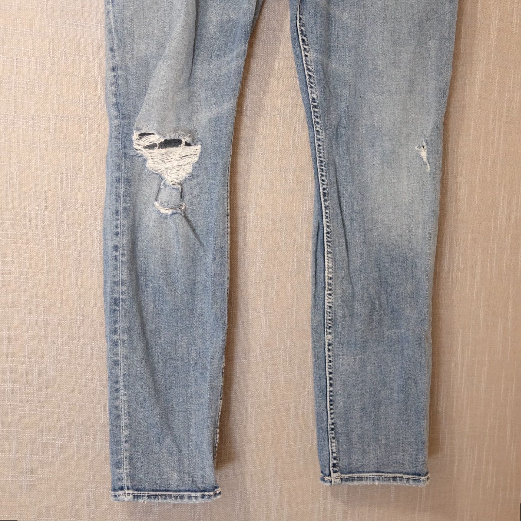 Vintage SILVER Denim Boyfriend Jeans Skinny Distressed Womens W30 x L27 #A18-4 Jeans Size 30" / US 8 / IT 44 - 3 Thumbnail