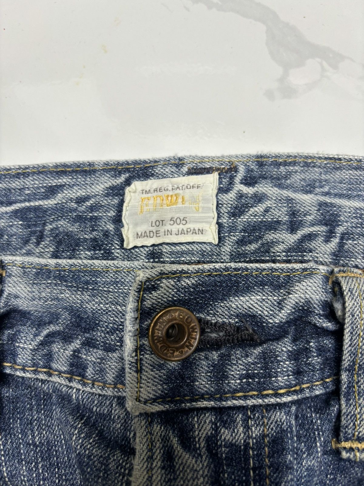 Edwin 🔥EDWIN 505z BAGGY JEANS DISTRESSED DENIM SELVEDGE JEANS Size US 32 / EU 48 - 9 Thumbnail