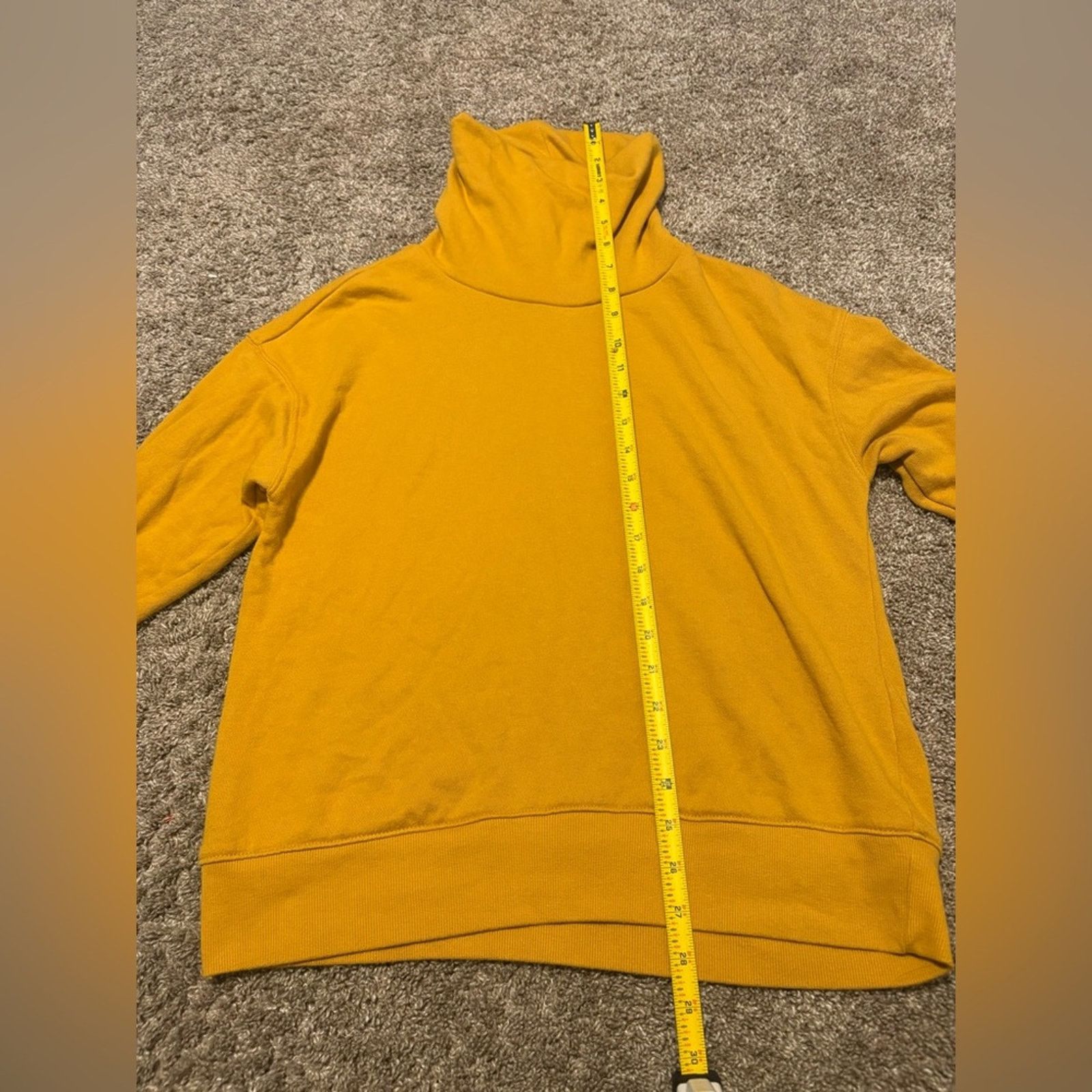Forever 21 (Forever 21) Mustard Cowl Neck Turtleneck Sweater:Size Small Size S / US 4 / IT 40 - 6 Thumbnail