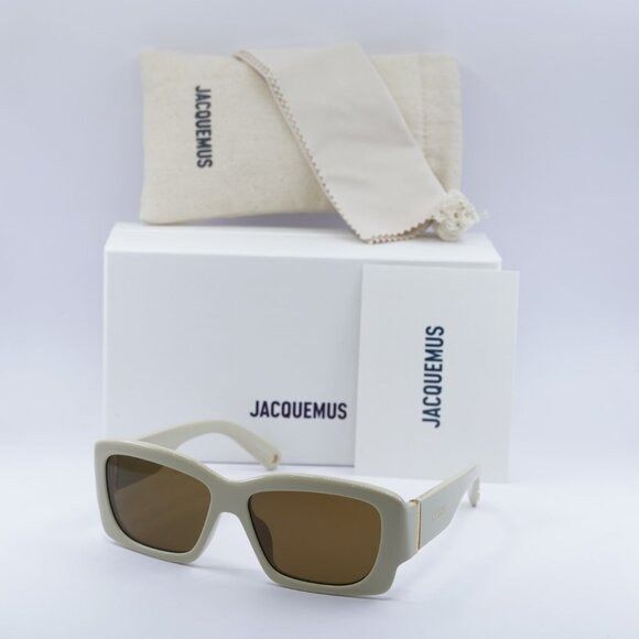 Jacquemus Jacquemus CROISIERE JAC/60 C2 Sunglasses Beige Square Frame Size ONE SIZE - 11 Thumbnail