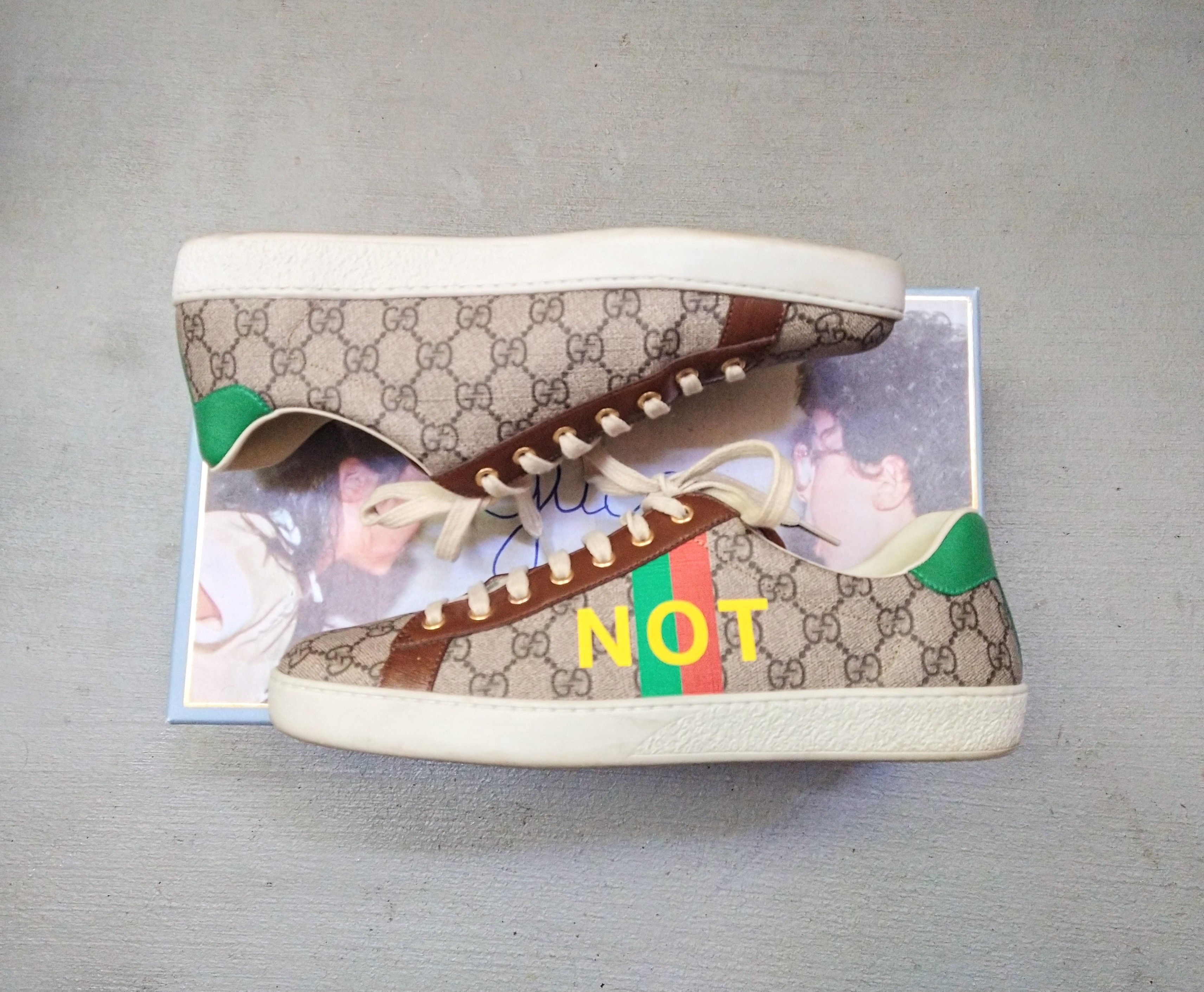 Gucci Gucci Ace Sneakers Size 10.5 Monogram Brown Green Low Size US 10.5 / EU 43-44 - 1 Thumbnail