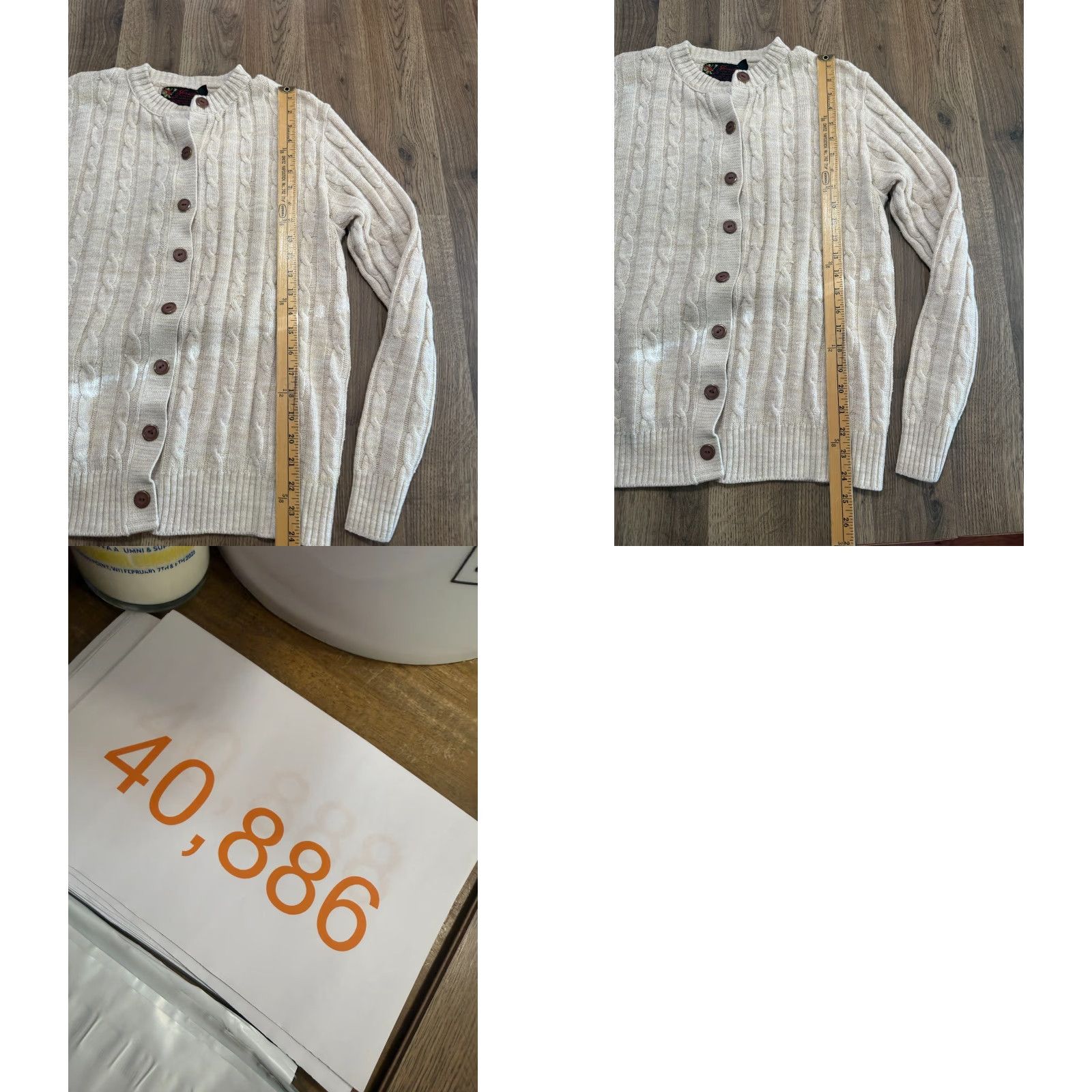 Vintage VINTAGE? Jersilds Sweater Cardigan Women's XL Tan Long Sleeve Button Up Brown Knit Size XL / US 12-14 / IT 48-50 - 8 Thumbnail
