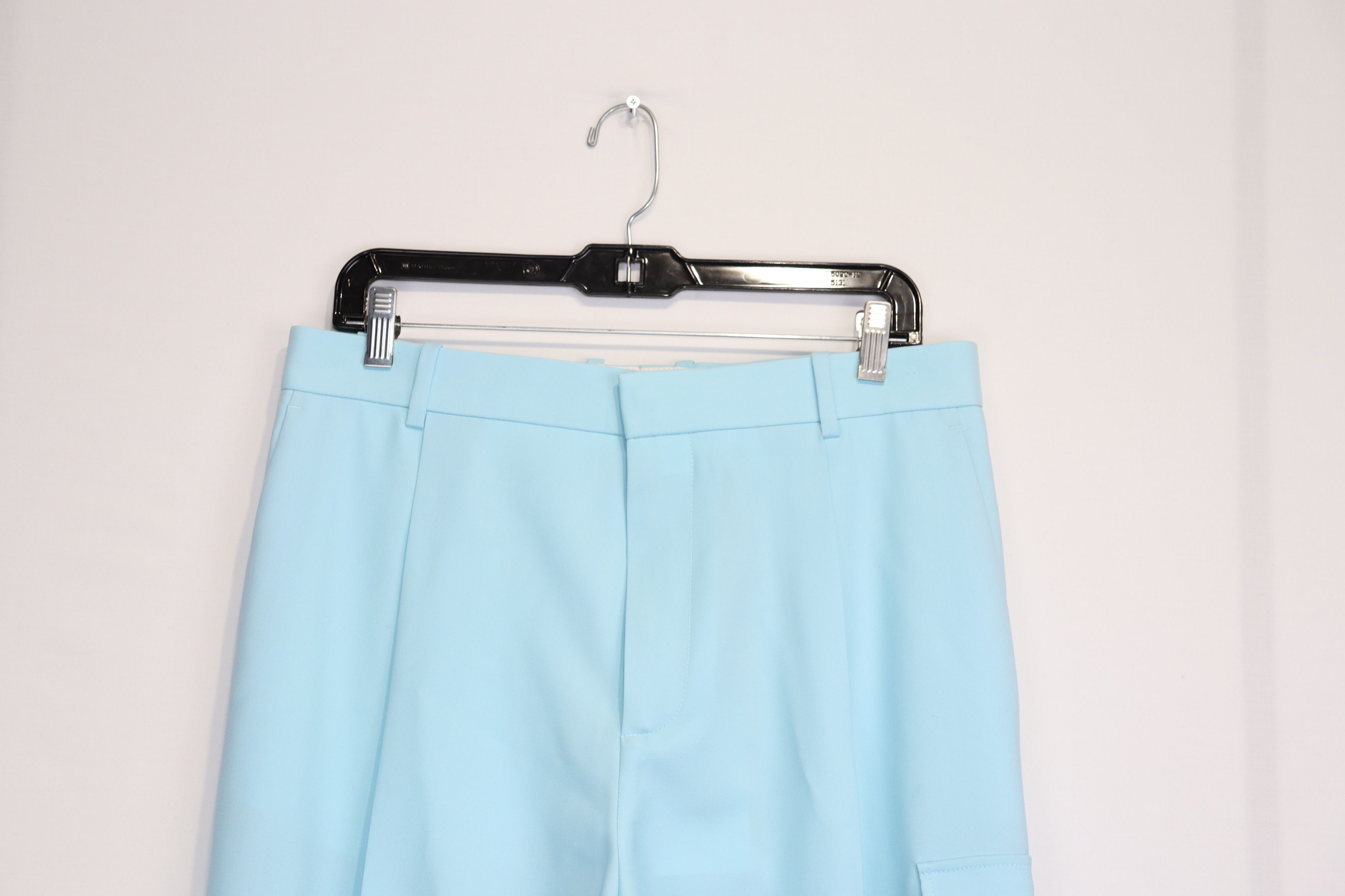 Bottega Veneta o1rshd1 Light Wool Twill Trousers in Pale Blue Size US 34 / EU 50 - 4 Thumbnail