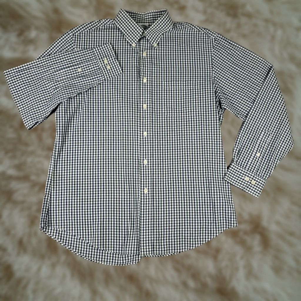 Brooks Brothers Brooks Brothers Shirt Mens Large Green Blue Plaid Regent Button Up Long Sleeve Size US L / EU 52-54 / 3 - 1 Thumbnail