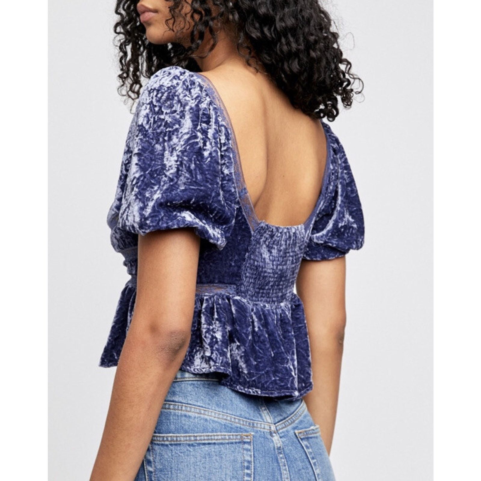 Free People Free People Yours Truly Velvet Top XS women Y2K OB1231649 Size XS / US 0-2 / IT 36-38 - 4 Thumbnail