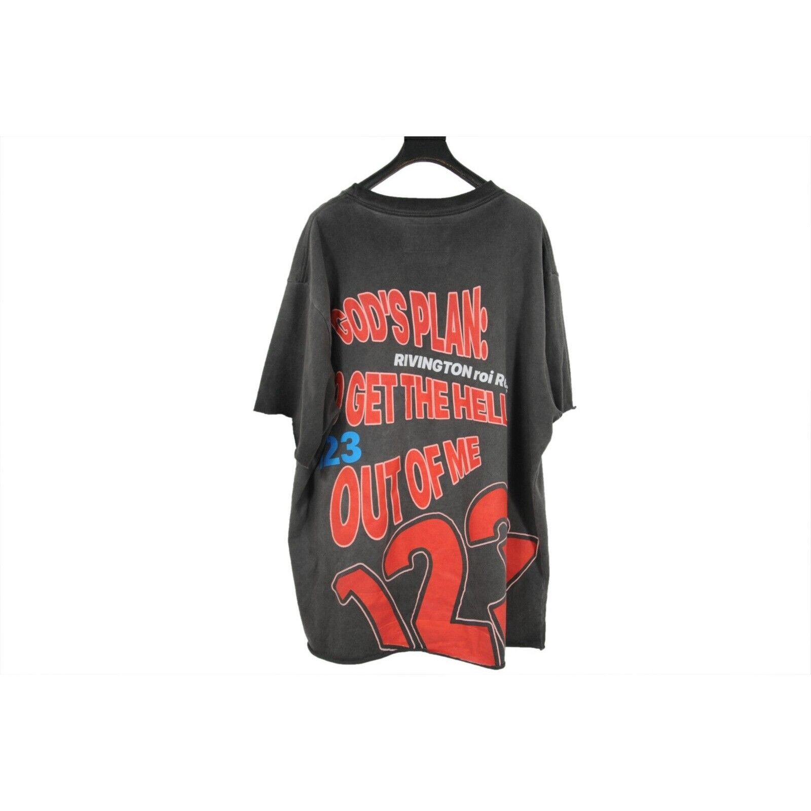 RRR-123 God's Plan Distressed T Shirt Vintage Black - 01956 Size US L / EU 52-54 / 3 - 2 Thumbnail