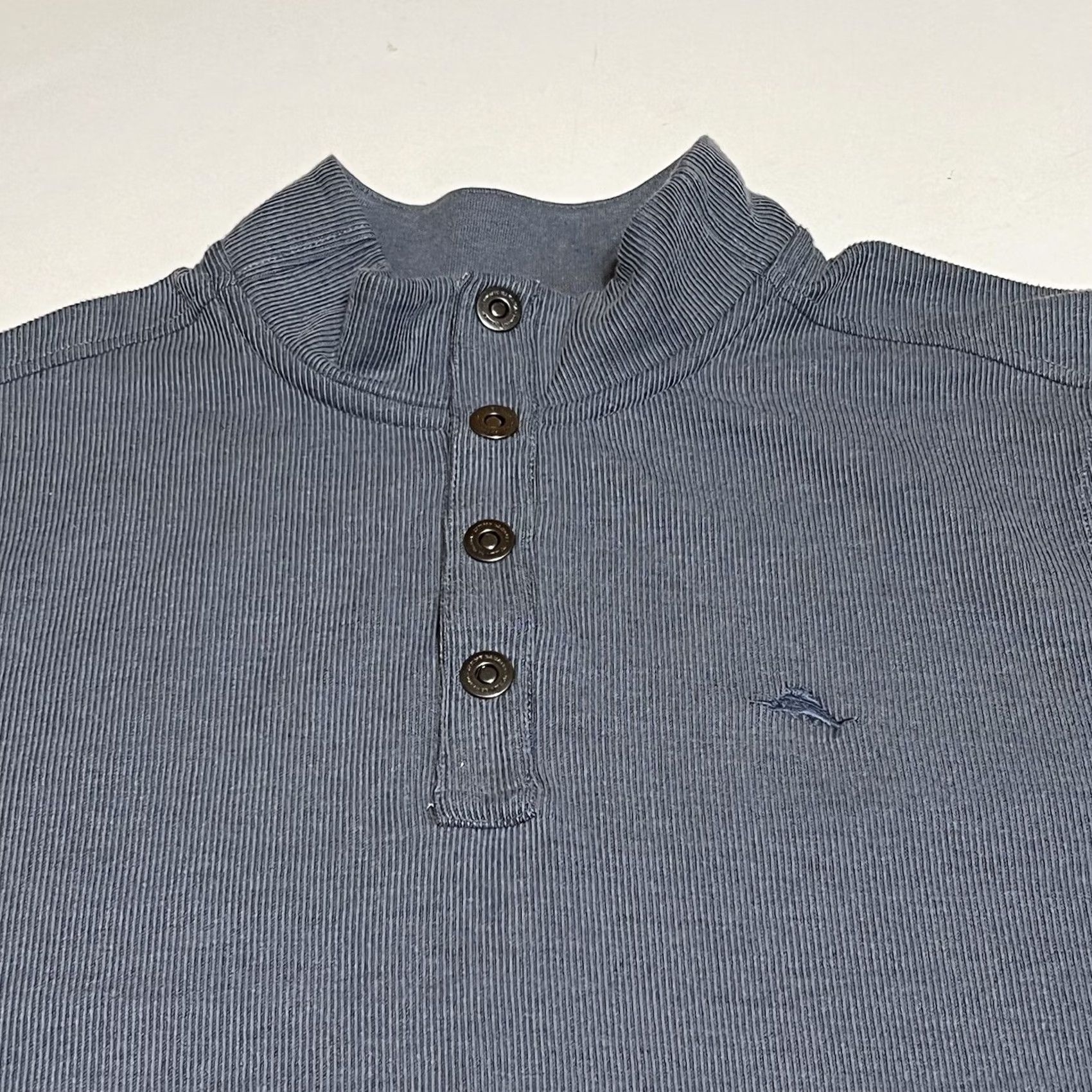 Tommy Bahama Tommy Bahama Sweater Mens XL Gray Mock Neck Pullover Knit - Button Snap Henley Casual Beach Classic Modern Embroidered Logo Size US XL / EU 56 / 4 - 2 Thumbnail