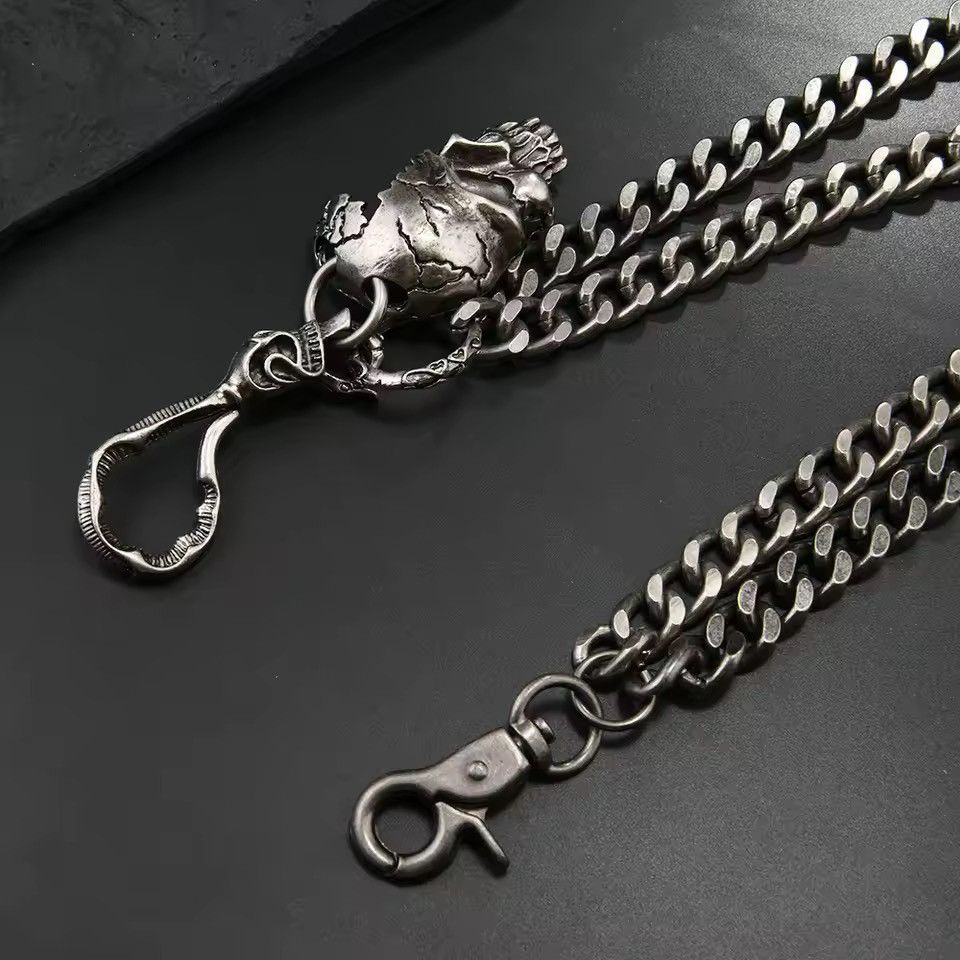 Jewelry Skull Double Wallet Chain, Pants Chain Size ONE SIZE - 4 Thumbnail