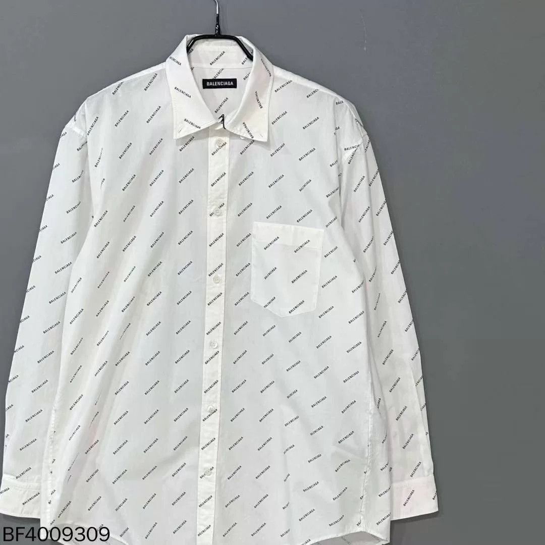 Balenciaga Balenciaga Logo Print White Shirt Size US XS / EU 42 / 0 - 1 Thumbnail