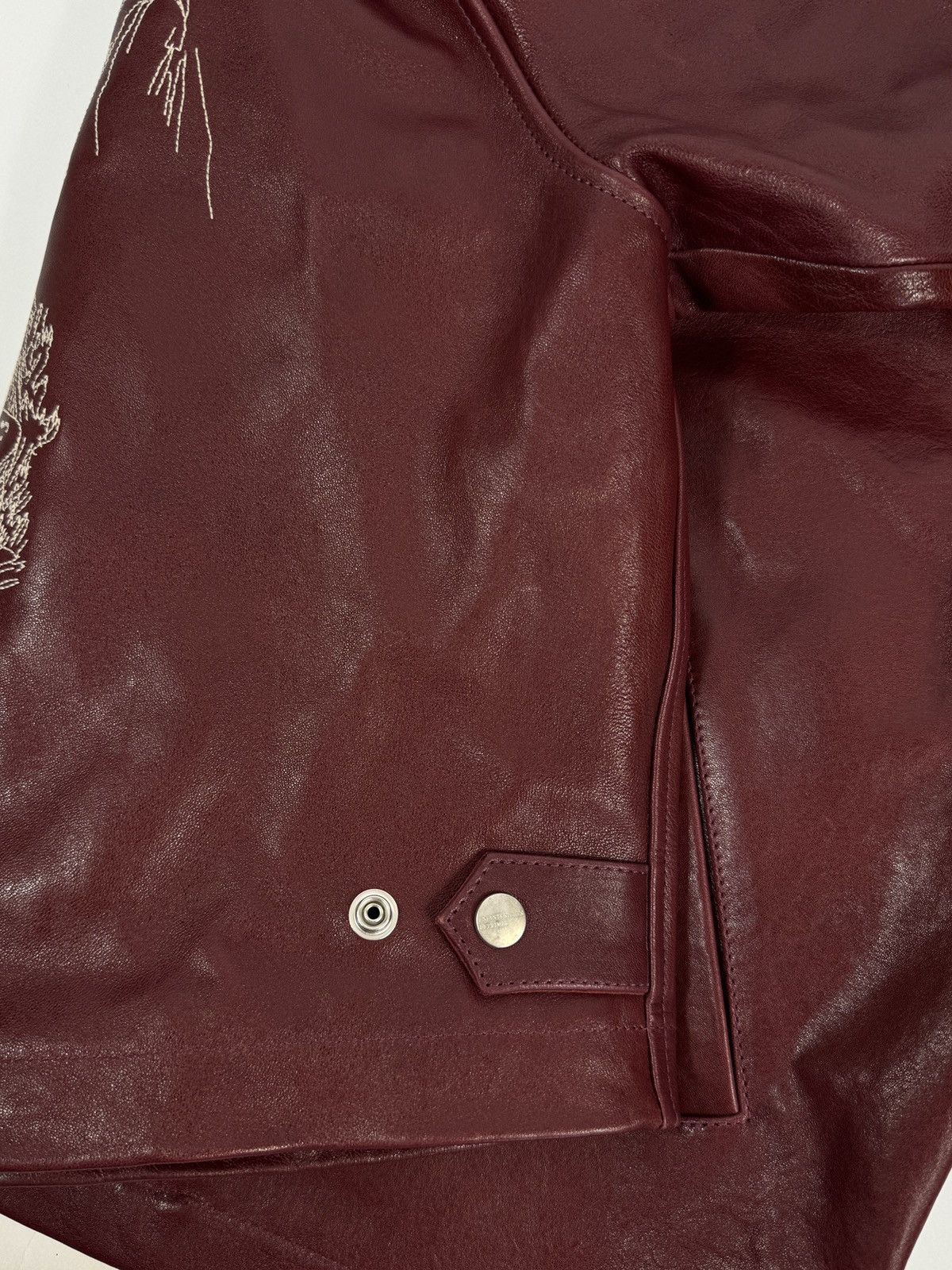 Enfants Riches Deprimes STISH EMBROIDERED BURGUNDY LEATHER JACKET Size US L / EU 52-54 / 3 - 10 Thumbnail