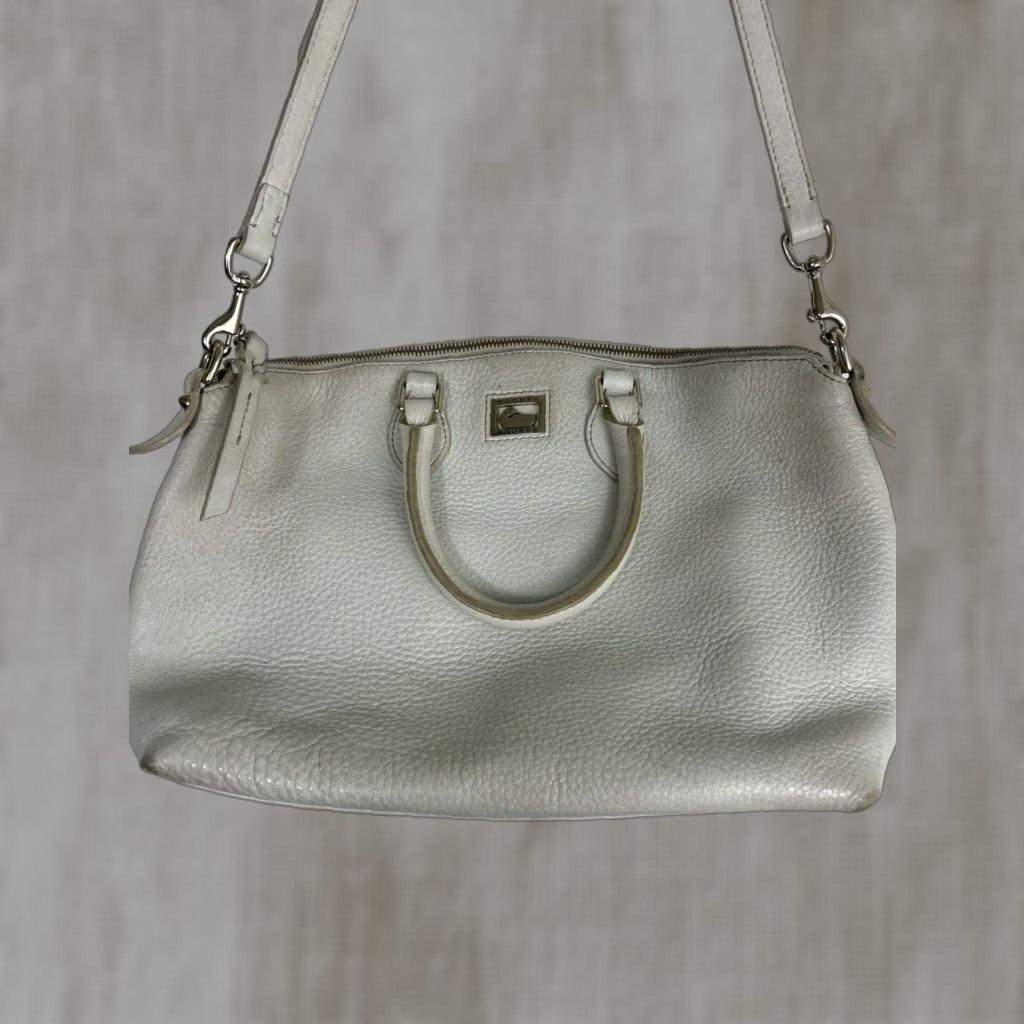 Dooney & Bourke VINTAGE Dooney & Bourke Pebbled Ivory Large Hobo Bag Double Handles Women Stains Size ONE SIZE - 1 Thumbnail