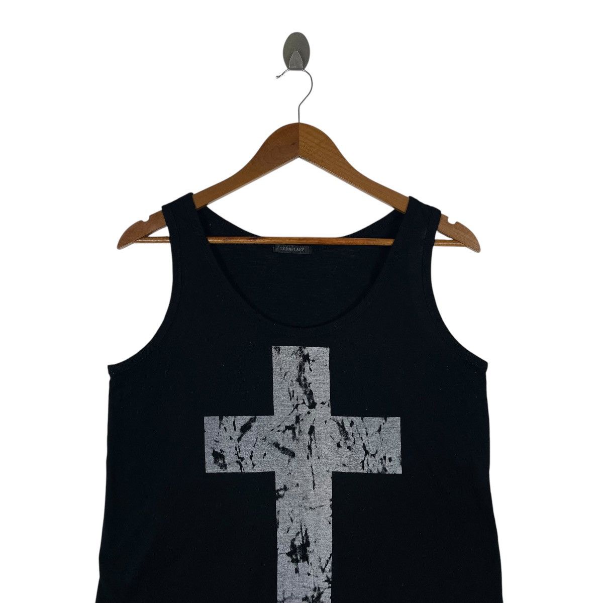 Japanese Brand CORNFLAKE Japan Cross Tank Top Shirt Size L / US 10 / IT 46 - 2 Thumbnail