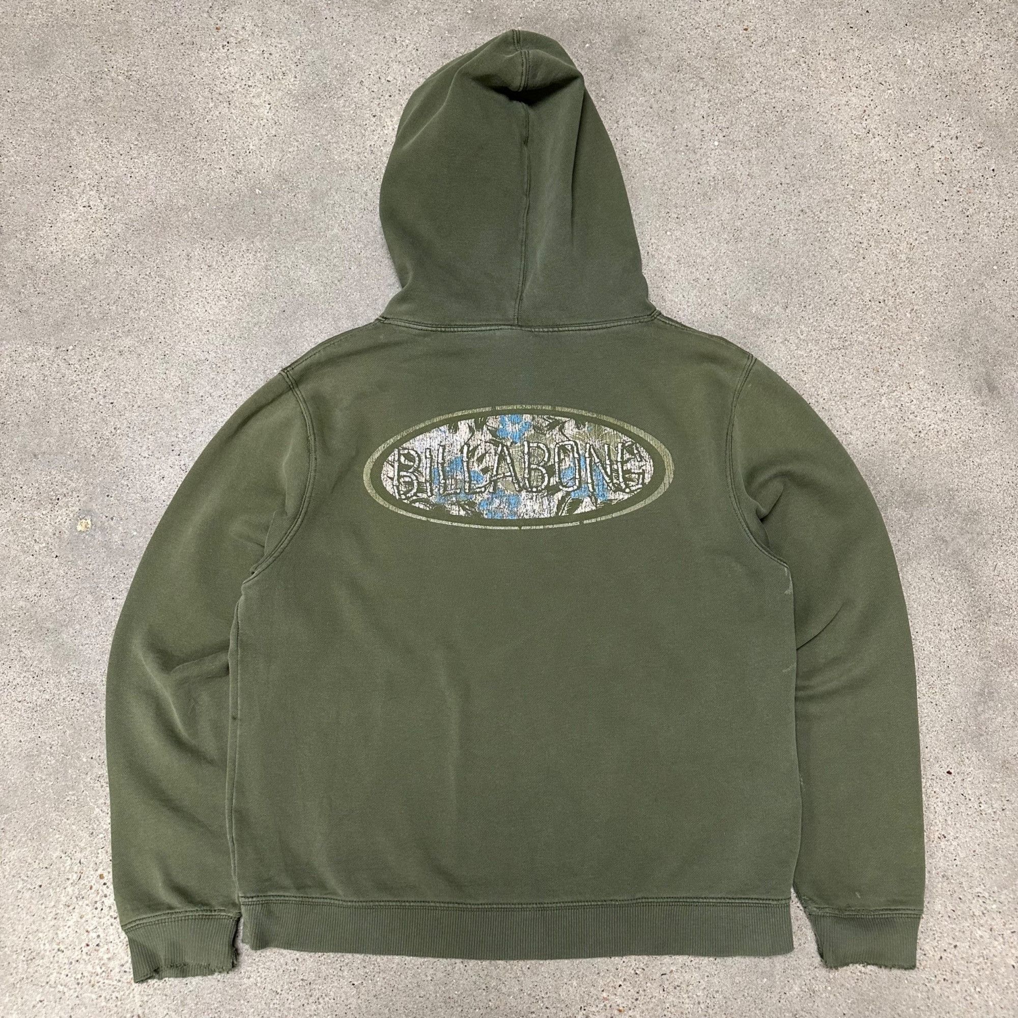 Billabong × Vintage Vintage Y2K Billabong Surf Olive Hoodie Sweatshirt Size L / US 10 / IT 46 - 2 Thumbnail
