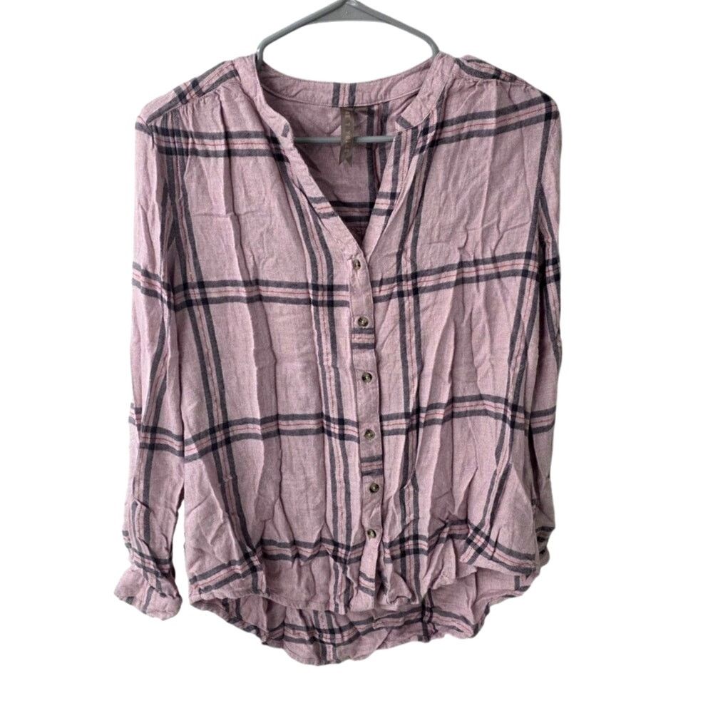 Other Brina & Em Pink Plaid Soft Button Up Top - Large Size L / US 10 / IT 46 - 1 Thumbnail