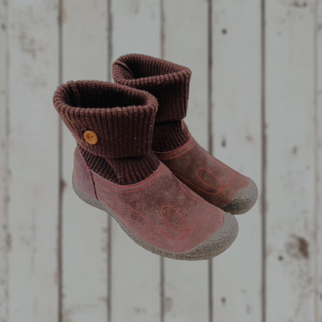 KEEN KEEN Shay Sweater Ankle Booties Slippers Women's Size 7.5 Brown Knit Foldover Bootie Sh Size M / US 6-8 / IT 42-44 - 1 Thumbnail