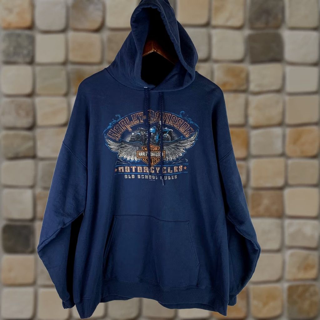 Harley Davidson Harley-Davidson Hoodie Mens XL Navy Blue Graphic Black Pearl Belize 2011 Size US XL / EU 56 / 4 - 1 Thumbnail