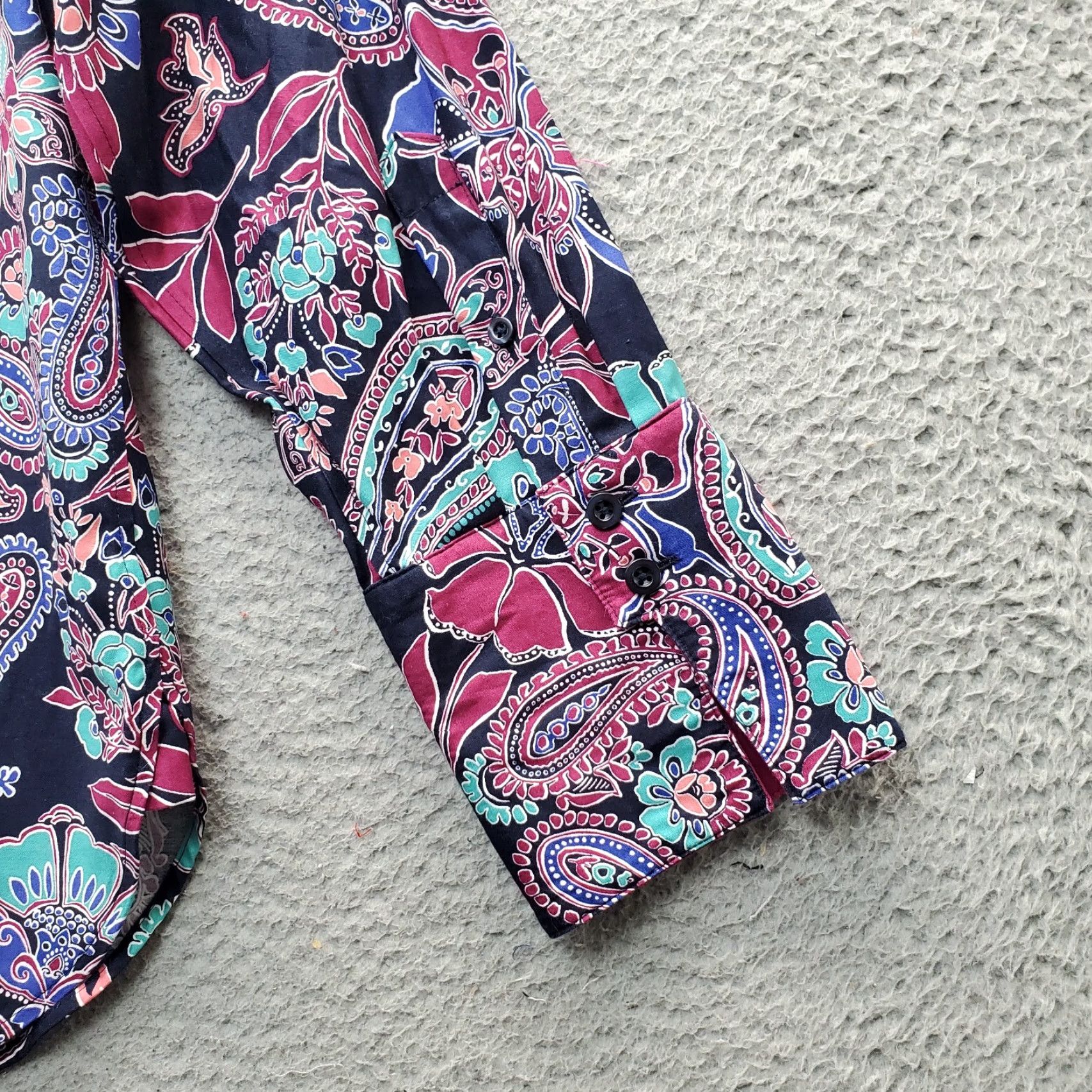 Vintage Chico's Shirt Top Womens L Multi Paisley Cotton Long Sleeve Collared Button-Up Shirt Size L / US 10 / IT 46 - 7 Thumbnail