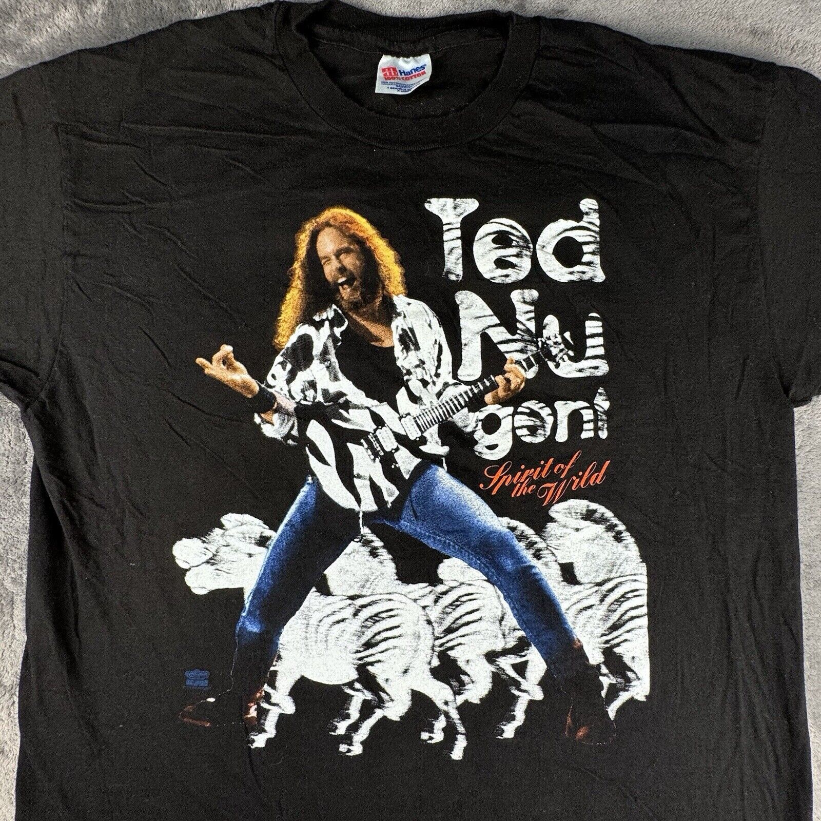 Hanes Vintage 90s Ted Nugent Rock Graphic Band T Shirt Hanes XL Size US XL / EU 56 / 4 - 2 Thumbnail