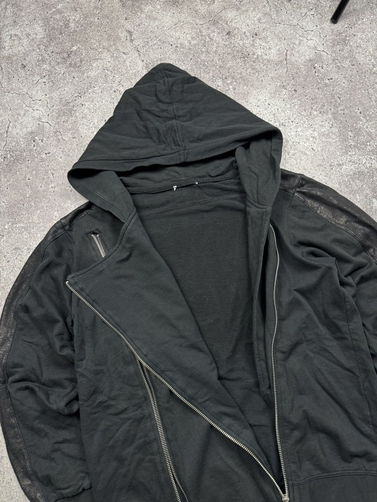 Japanese Brand VTG DISTRESSED RICK OWENS STYLE AVANT GARDE ZIP HOODIE JAPAN Size US XS / EU 42 / 0 - 2 Thumbnail