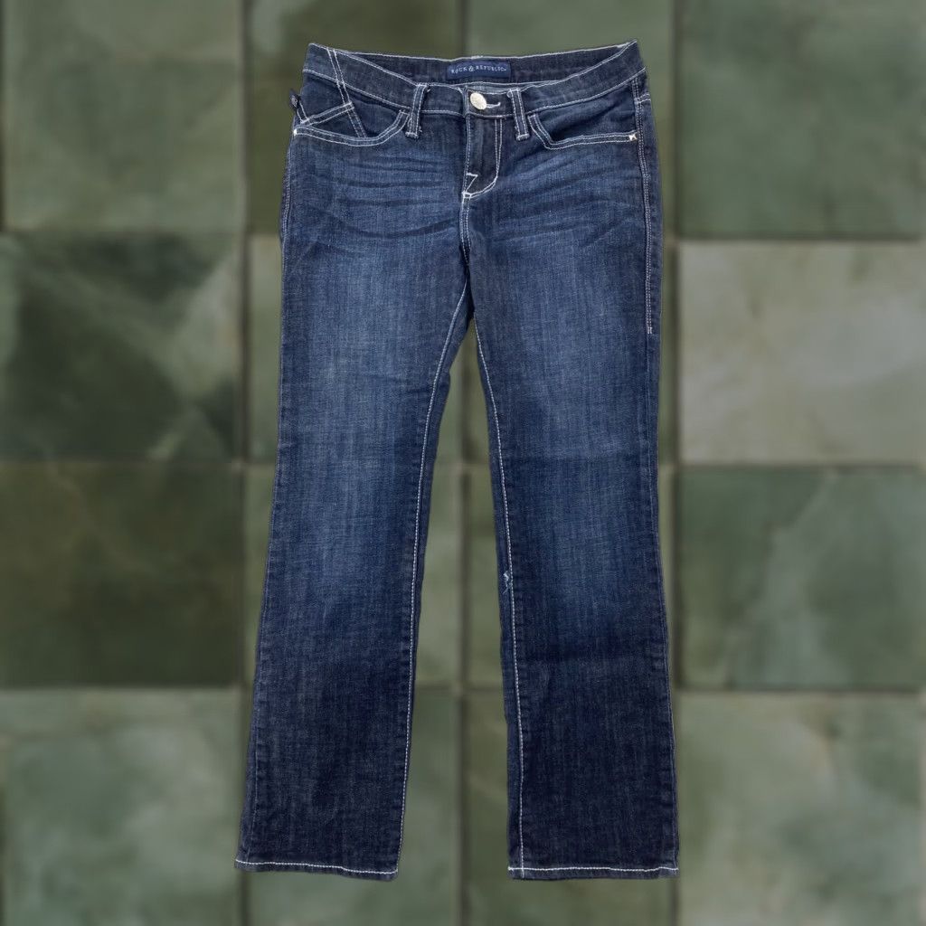 Vintage Womens Rock Republic Straight Leg Blue Low Rise Jeans Size 6 Size 28" / US 6 / IT 42 - 1 Thumbnail
