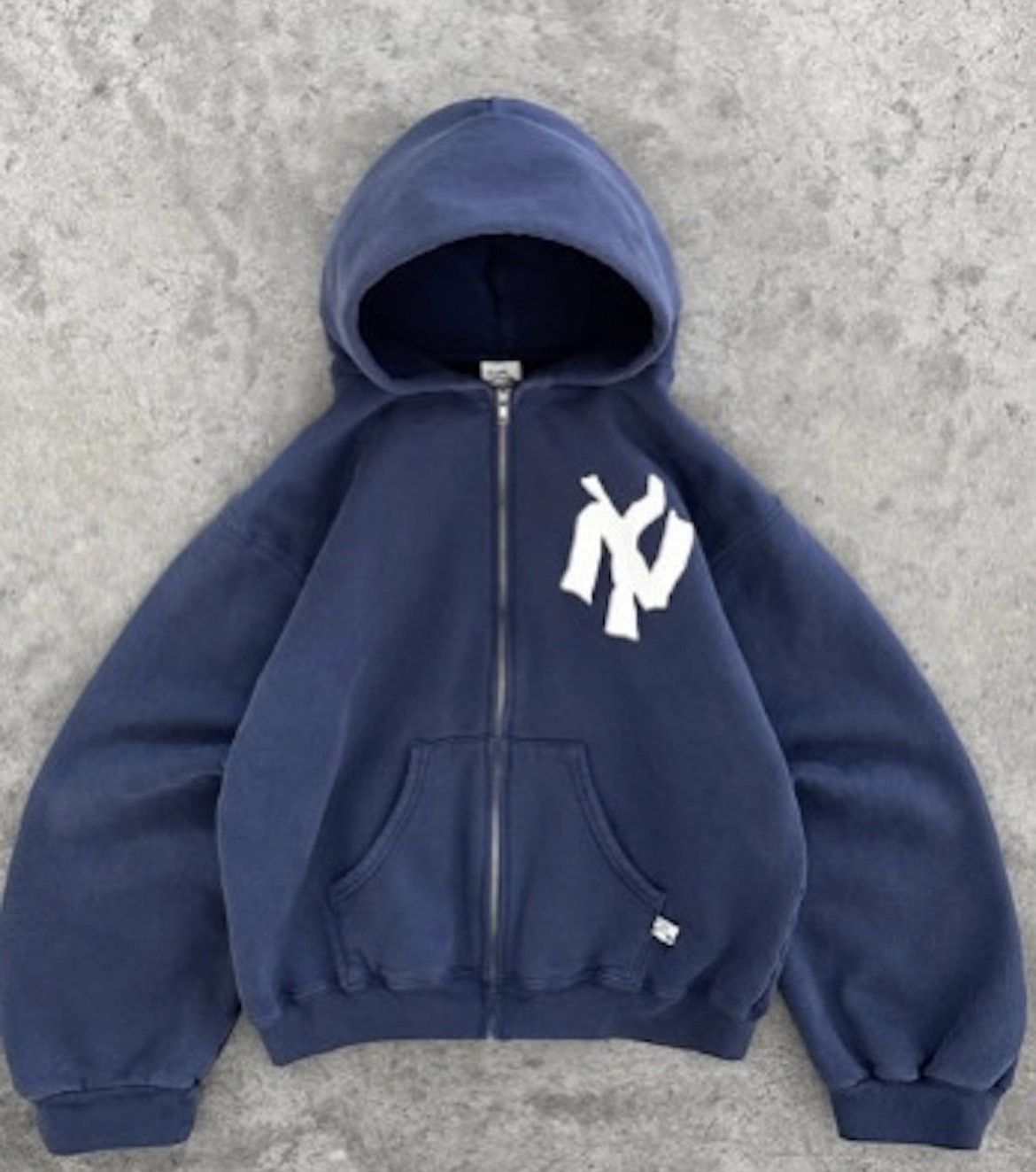 Akimbo Club “NY Noodle” Akimbo Zip-Up Hoodie - Faded Navy | Grailed 