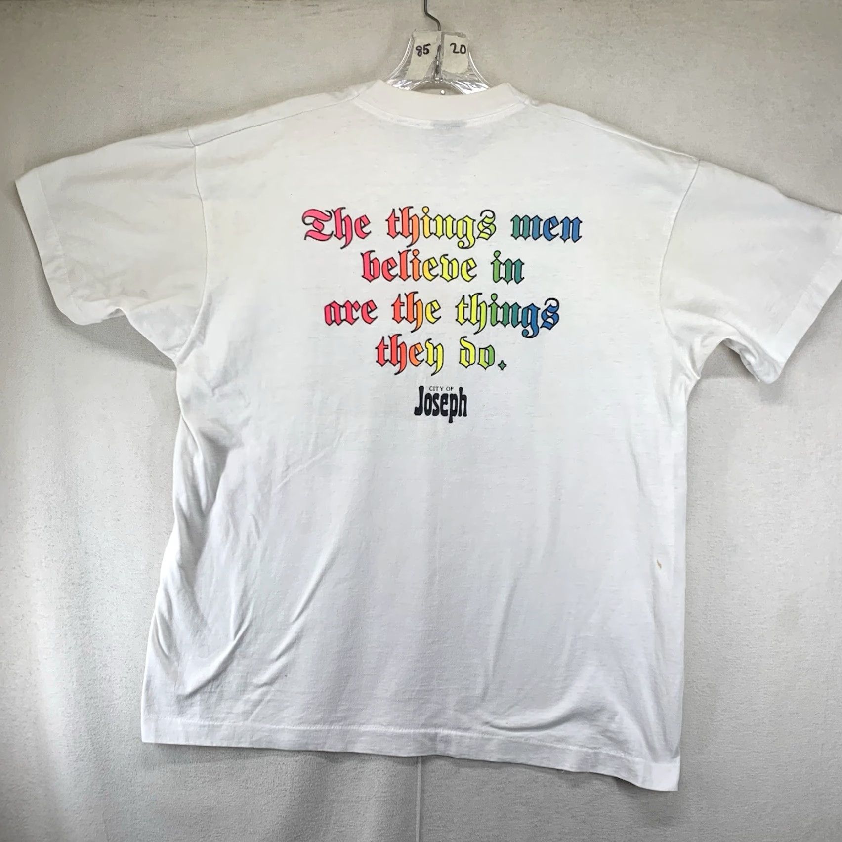 Fruit Of The Loom VINTAGE Nauvoo Illinois T-Shirt Men XL White 90s Retro Double-Sided Graphic Tee Size US XL / EU 56 / 4 - 2 Thumbnail