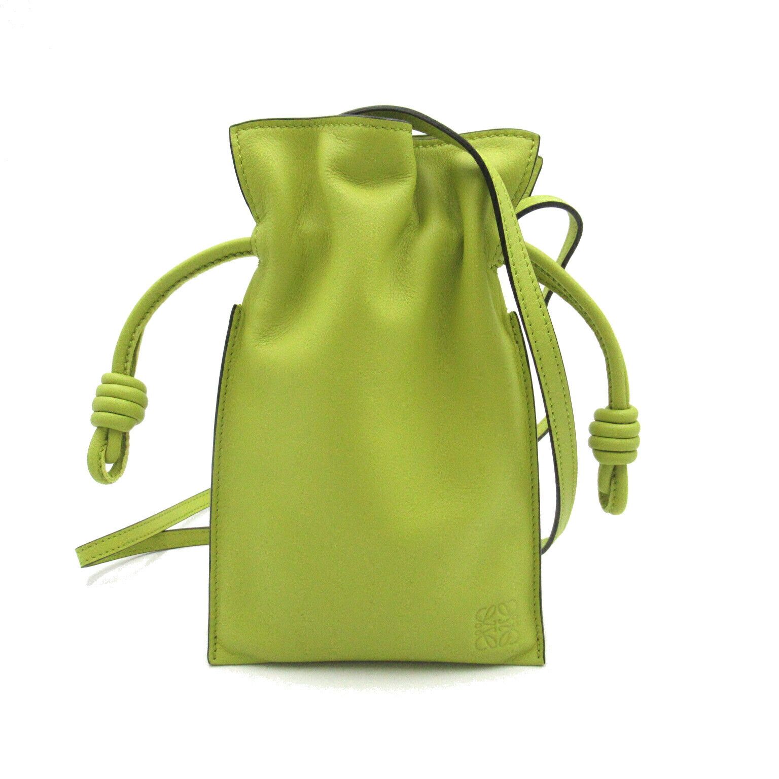 Loewe Loewe Flamenco Pocket Leather Shoulder Bag Leather Shoulder Bag A411F10X014801 in Green, Women's