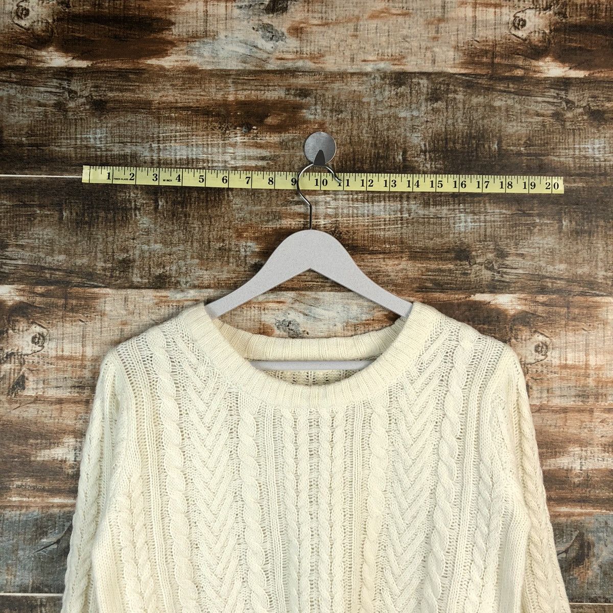 Homespun Knitwear × Japanese Brand Ray Cassim White cable Knitwear #A1553 Size S / US 4 / IT 40 - 4 Thumbnail