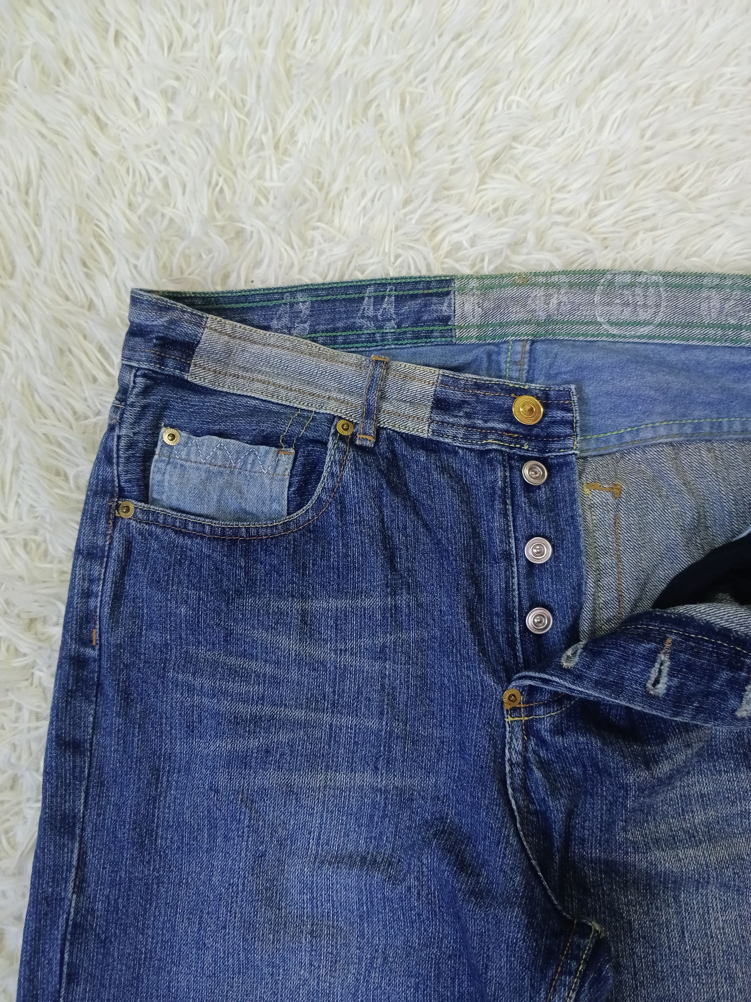 Japanese Brand DISTRESSED RIPED STIMULUS DENIM PANTS Size US 32 / EU 48 - 6 Thumbnail