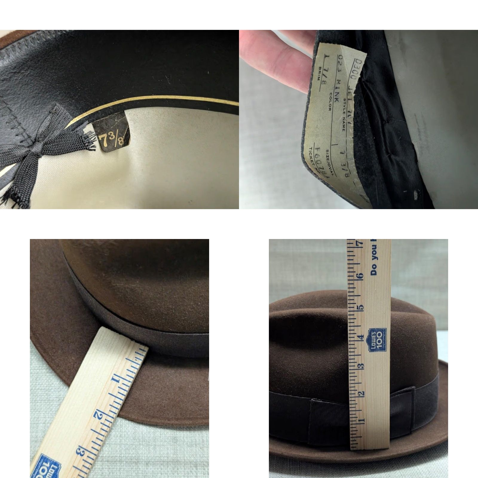 Avenue VINTAGE Dobbs Fedora Hat 7-3/8 Brown Fur Felted 1950s beaver? MEN Adult 7 3/8 Brown Fur Felted Fedora 1950s theme Mens Size ONE SIZE - 9 Thumbnail