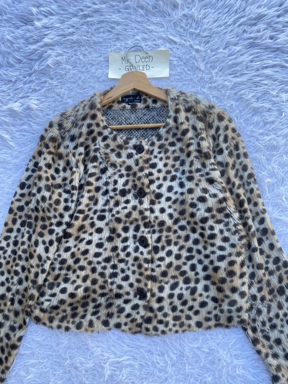 agnes b. Rare agnes b. Fur Leopard Gold Button Jacket Size M / US 6-8 / IT 42-44 - 7 Thumbnail
