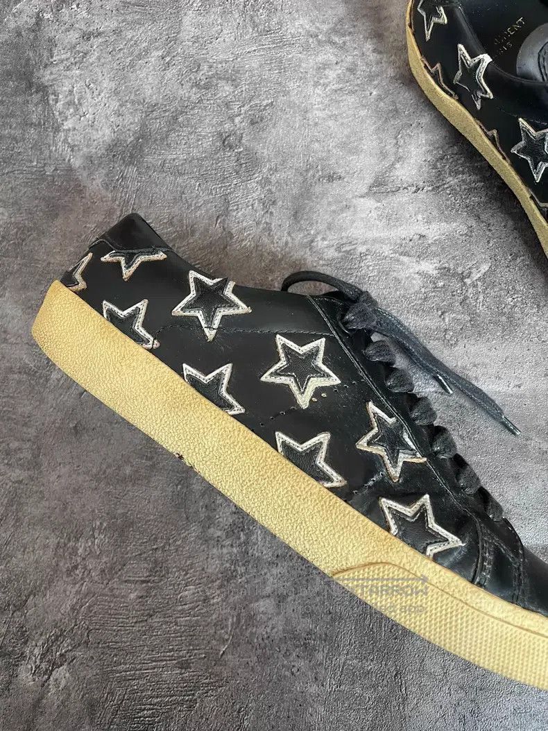 Saint Laurent Paris Saint Laurent Paris Black Warrior Star Low-top Sneakers Size US 5.5 / EU 38 - 4 Thumbnail