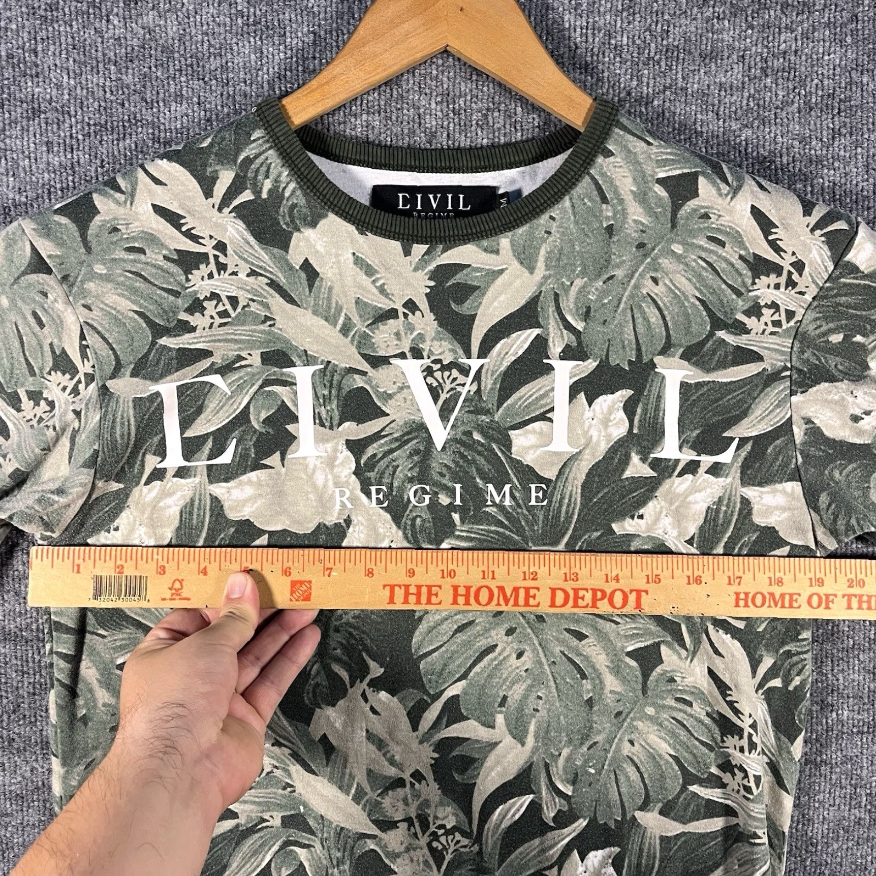 Vintage Civil Regime T-Shirt Mens Medium Green Floral Leaf AOP Graphic Print Short Sleeve Shirt Size US M / EU 48-50 / 2 - 4 Thumbnail