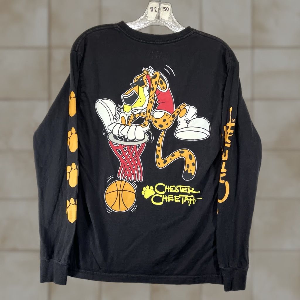 Vintage Cheetos Chester Cheetah Long Sleeve T-Shirt Women Size Small 34/36 Black Graphic 90s Size S / US 4 / IT 40 - 1 Thumbnail