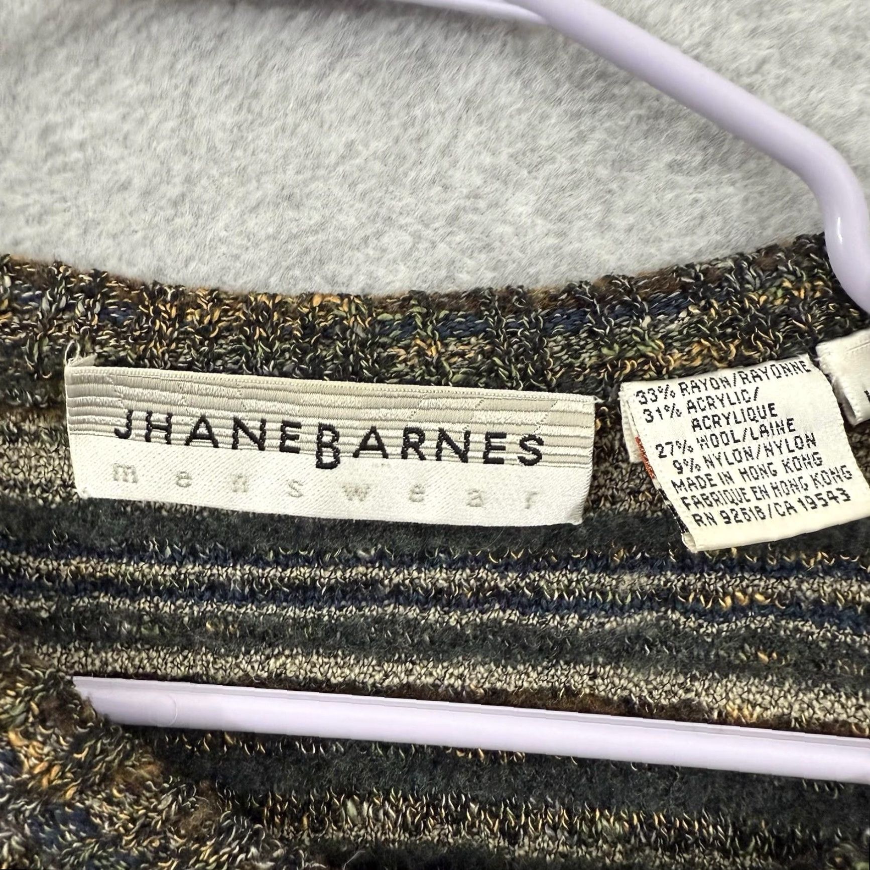 Vintage VINTAGE Jhane Barnes Sweater Men L Brown Textured Wool Rayon V Neck Grandpa Core Japan Size US L / EU 52-54 / 3 - 3 Thumbnail