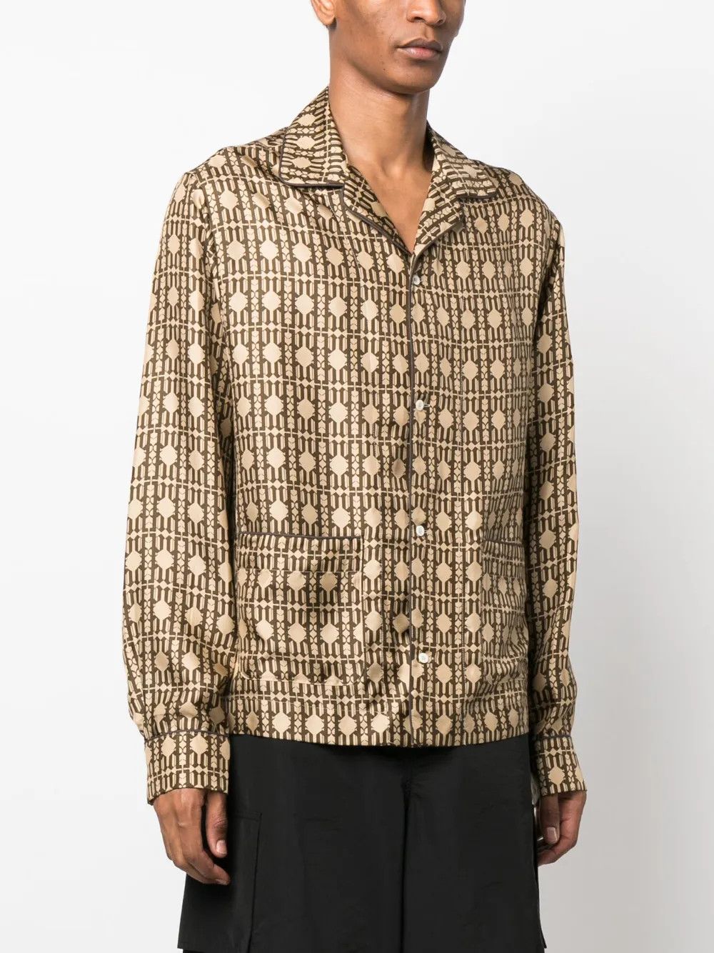 Palm Angels o1y0325 Patterned Shirt in Beige Size US M / EU 48-50 / 2 - 3 Thumbnail