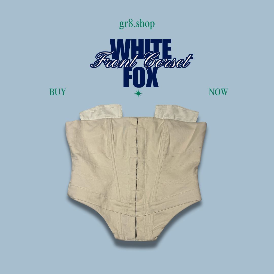 Other White Fox XS Beige Front Zip Corset 97% Cotton & Elastane Bl Size XS / US 0-2 / IT 36-38 - 1 Thumbnail