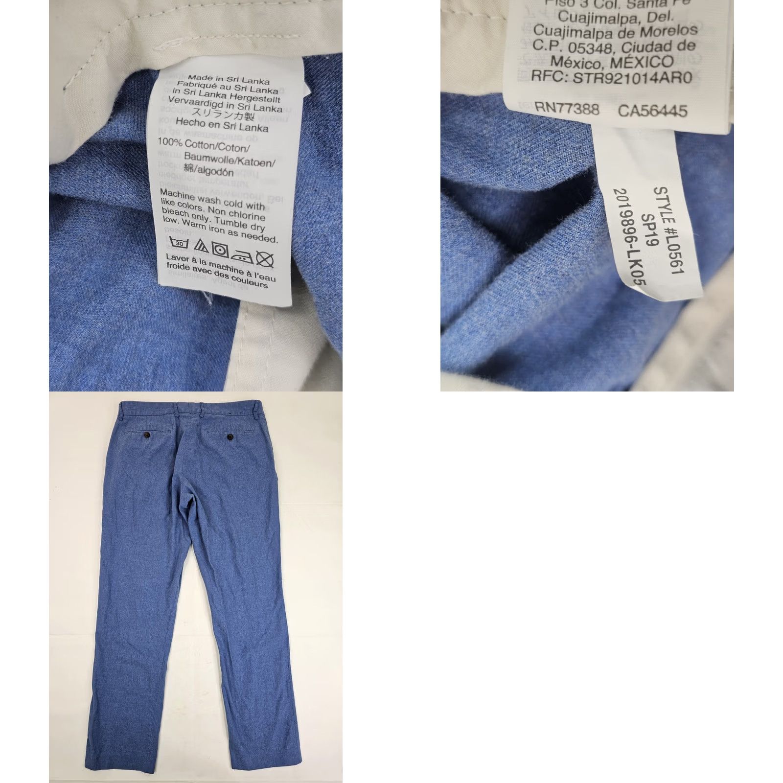J.Crew J.CREW Lightweight Tapered Leg Cotton Chino Pants – Men 34x34 Blue Slim Fit Tapered Slant Pocket Front Flat Front Button Zip Size US 34 / EU 50 - 8 Thumbnail