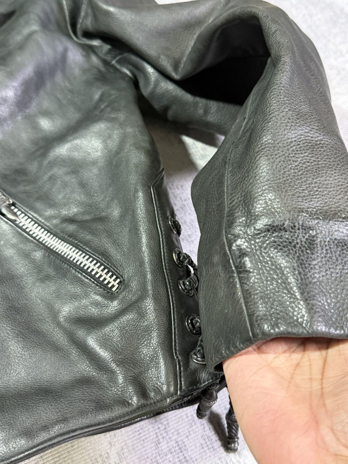 Chrome Hearts RARE! VINTAGE FIRST DAGGER PULL LEATHER JACKET Size US L / EU 52-54 / 3 - 10 Thumbnail