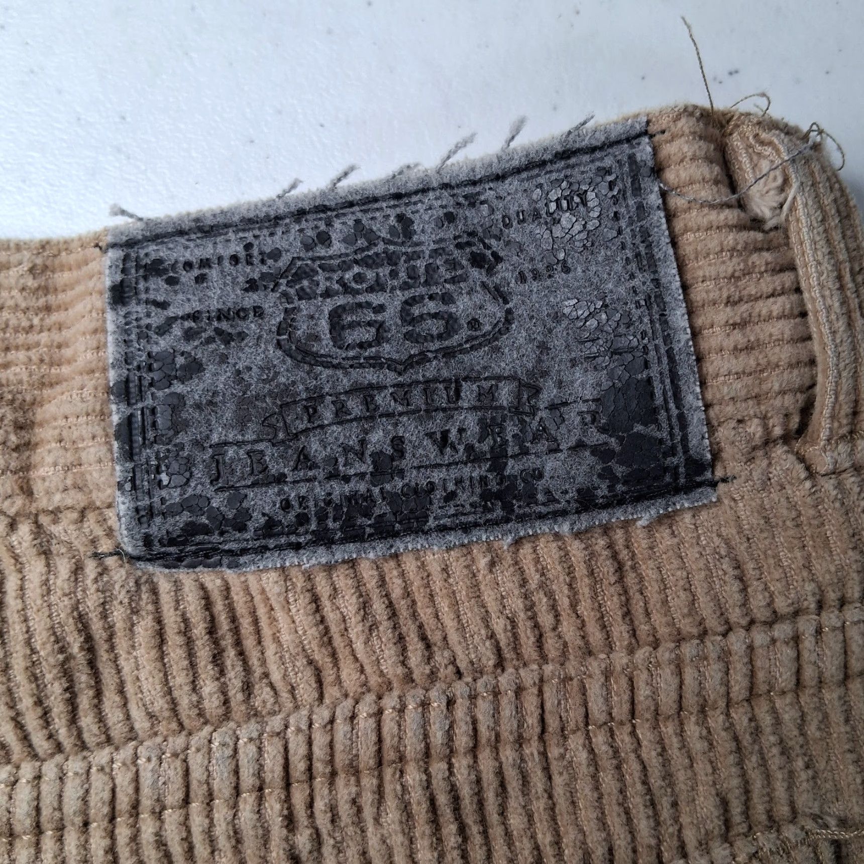 Route 66 VINTAGE Route 66 Corduroy Pants Women 14 Beige Wide Whale 1990s Retro 90s Corduroys Tapered Flat Front Casual Mens Womens Girls Size 36" / US 14 / IT 50 - 3 Thumbnail