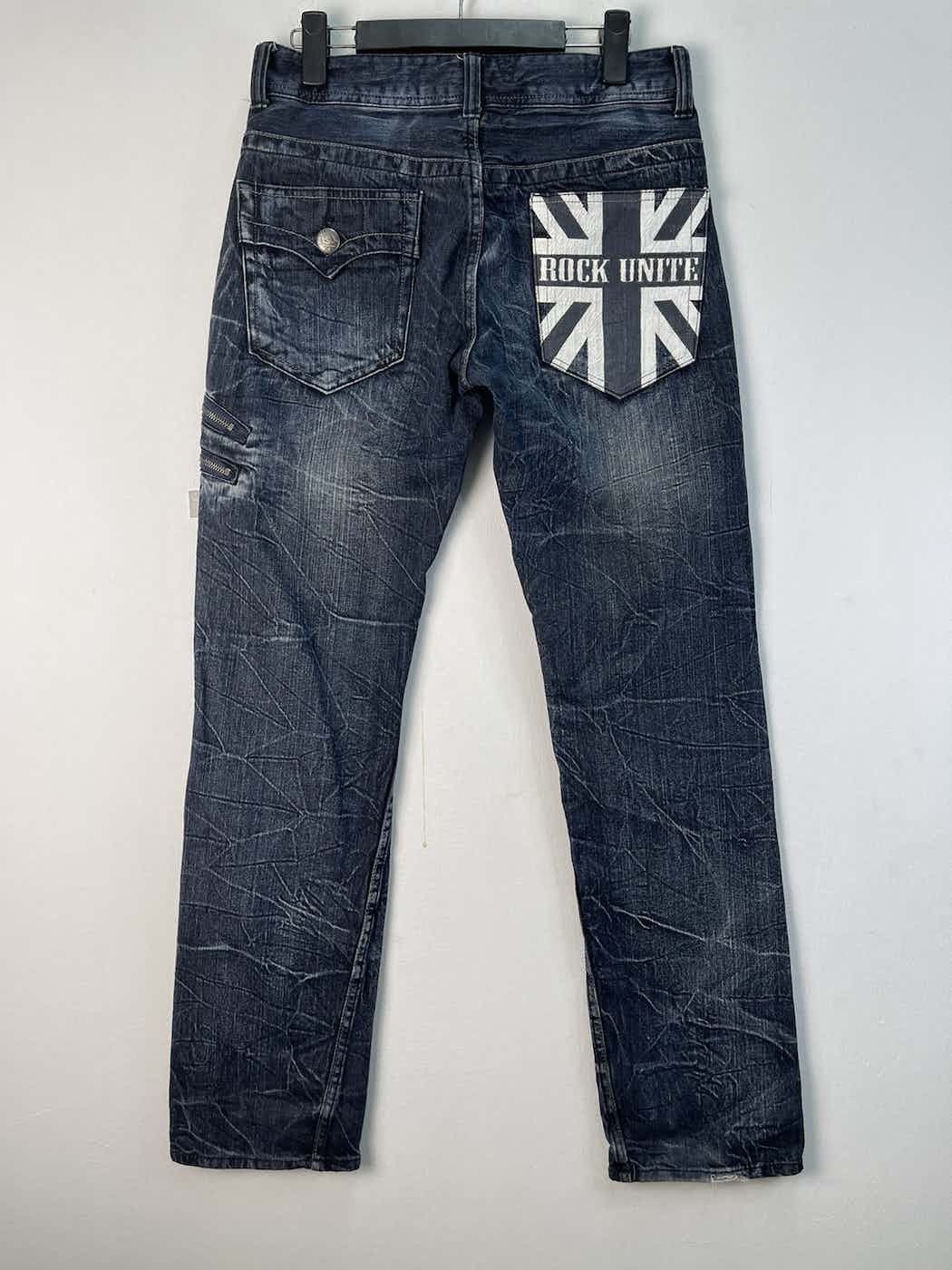 Japanese Brand × Vintage Rock Unite Skull Bones🔥 Special Design Denim By Dominate Size US 31 - 15 Thumbnail