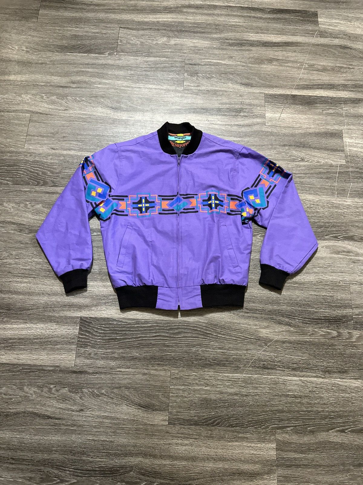 Vintage × Wrangler Vintage 90s Wrangler Aztec Work Jacket Size US M / EU 48-50 / 2 - 1 Thumbnail