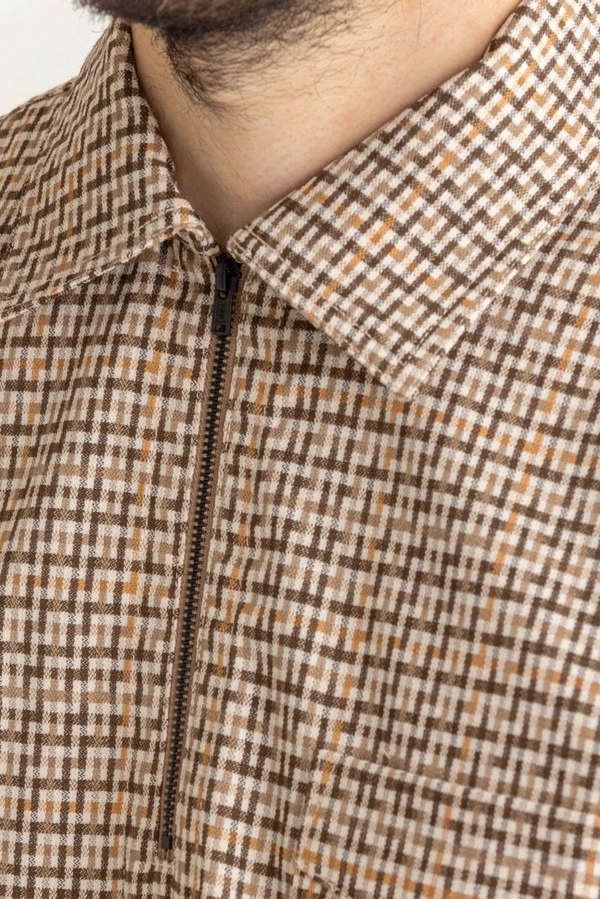 General Admission General Admission Quarter Zip Shirt in Beige Check Size US XL / EU 56 / 4 - 11 Thumbnail