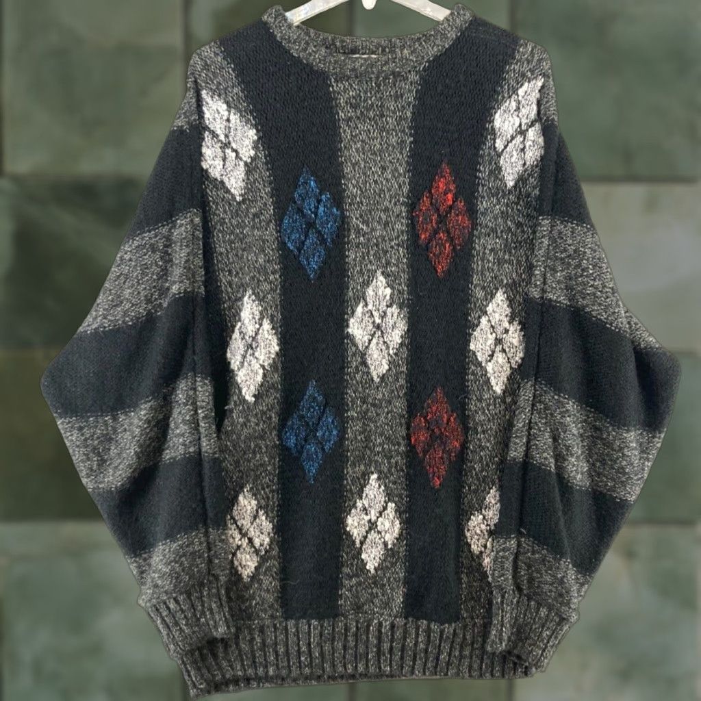 Vintage VINTAGE Cellini Sweater XL Black Solid Crew Neck Pullover Mens Dad Theme Regular Fit Size US XL / EU 56 / 4 - 1 Thumbnail