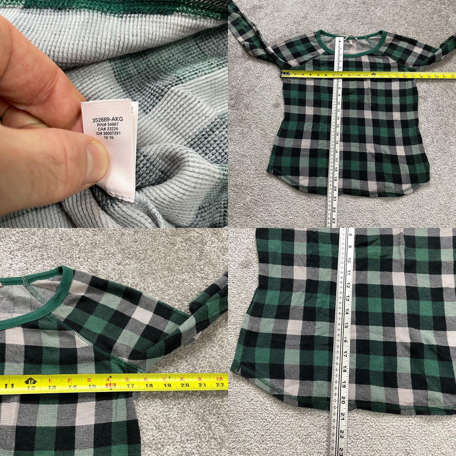 Victoria's Secret VINTAGE? No. Victoria's Secret Pajama Top Shirt Women S Green Plaid Knit Long Sleeve Round Neck Sleepwear Contemporary Classic Size S / US 4 / IT 40 - 8 Thumbnail