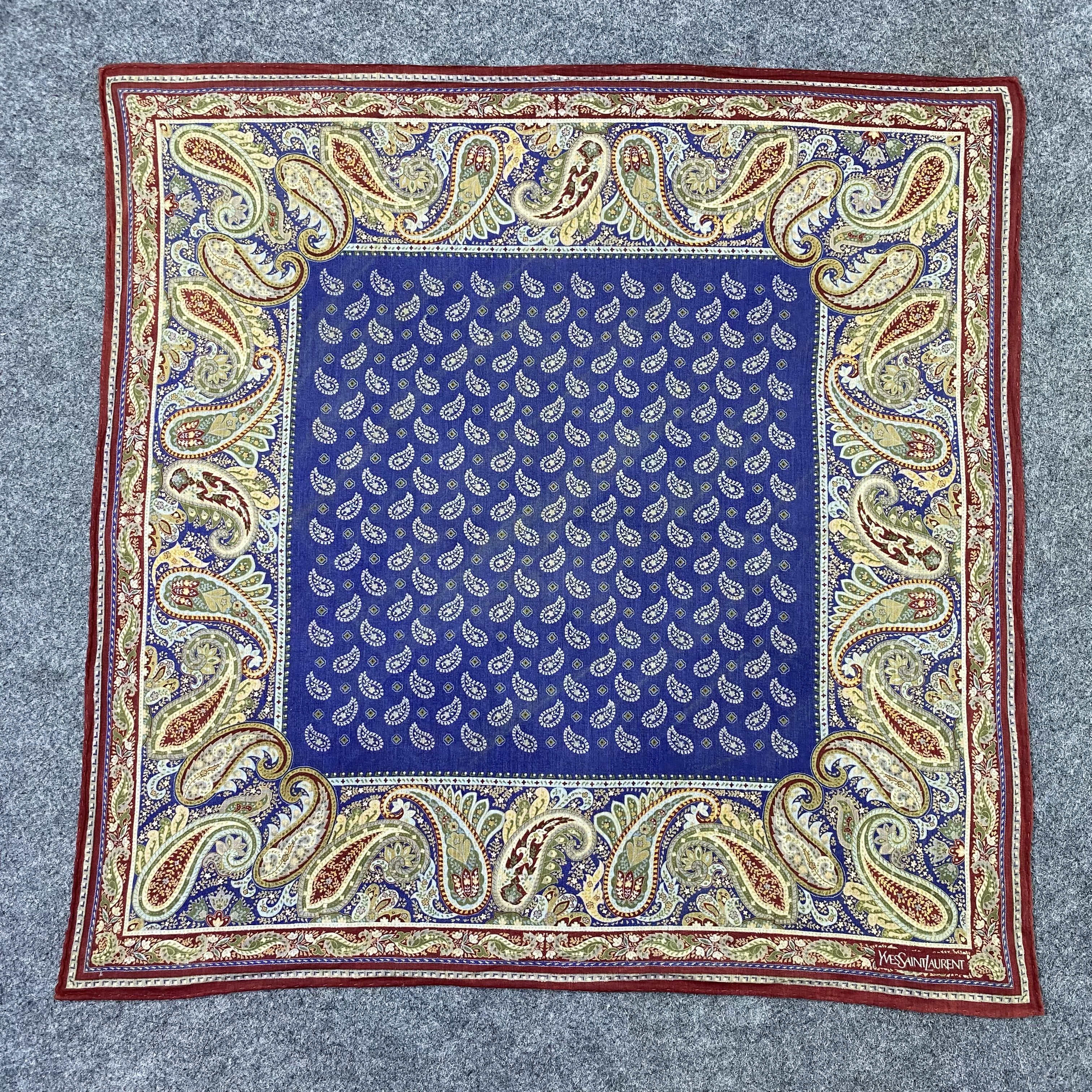 Yves Saint Laurent Yves Saint Laurent Handkerchief Neckerchief Bandana-B1770 Size ONE SIZE - 3 Thumbnail